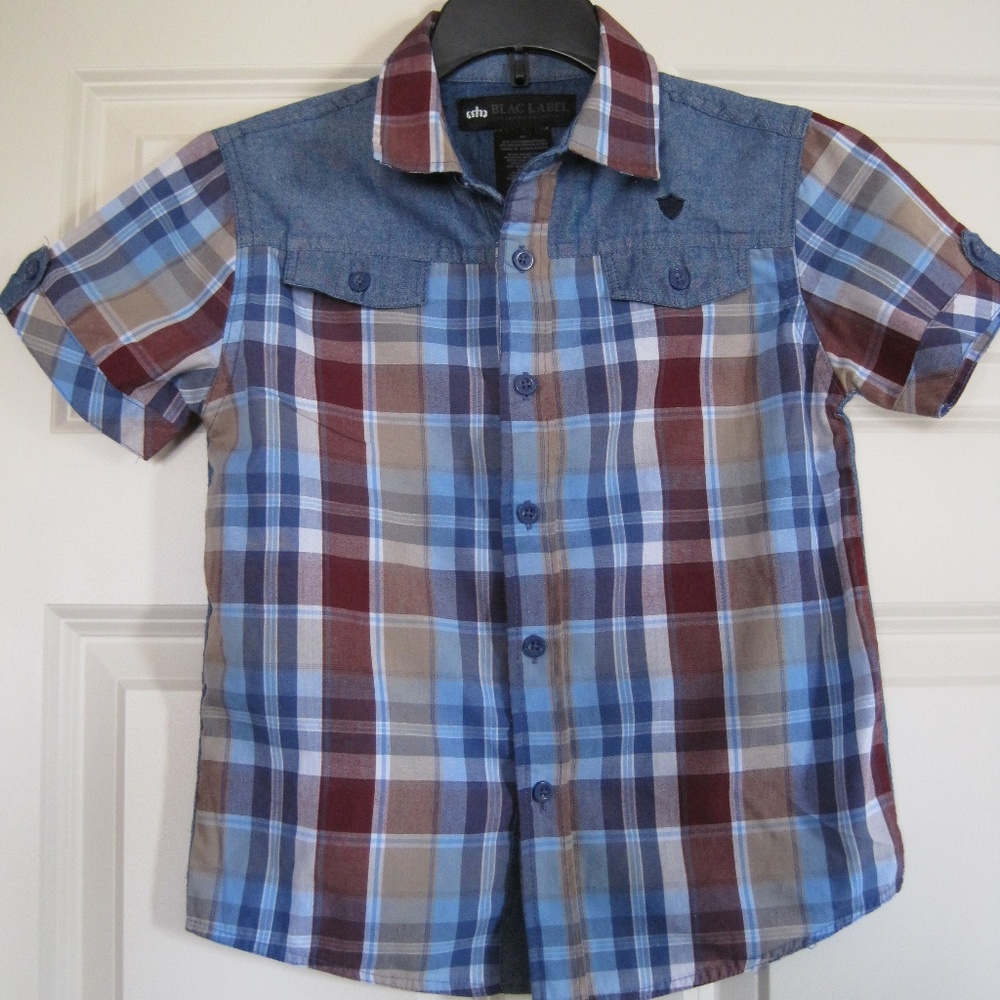 😳 BLACLABEL button down shirt Boy size 5/6 - Picture 1 of 6